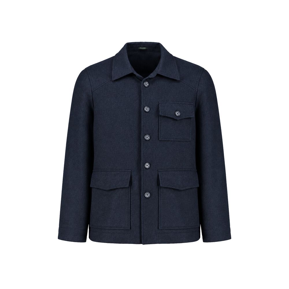 Blue Cashmere Full-Length Jacket