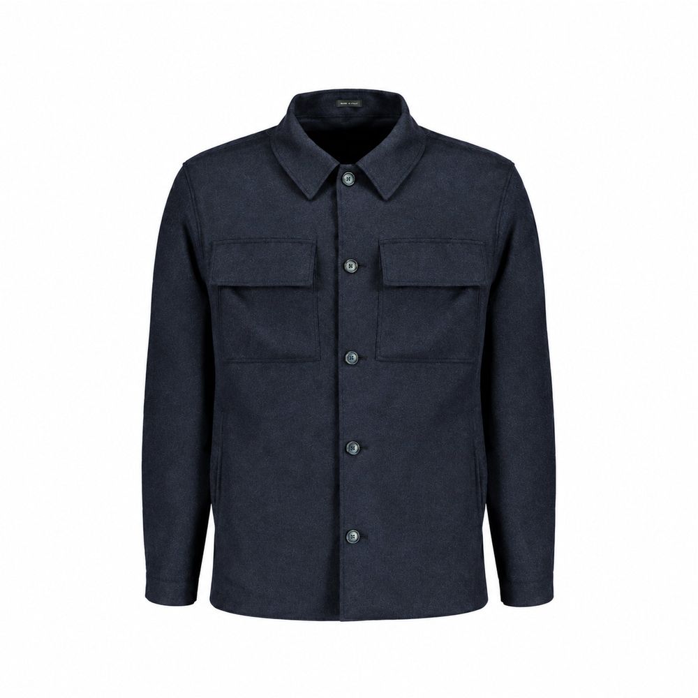 Blue Cashmere Full-Length Jacket
