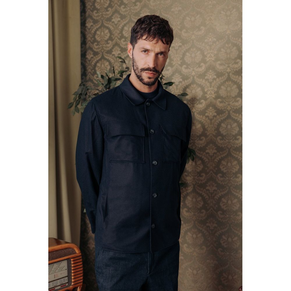 Blue Cashmere Full-Length Jacket
