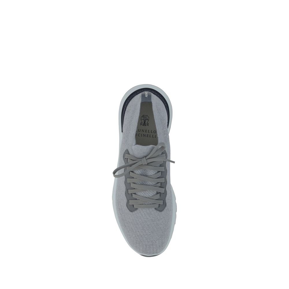 Gray Cotton Athletic Sneakers