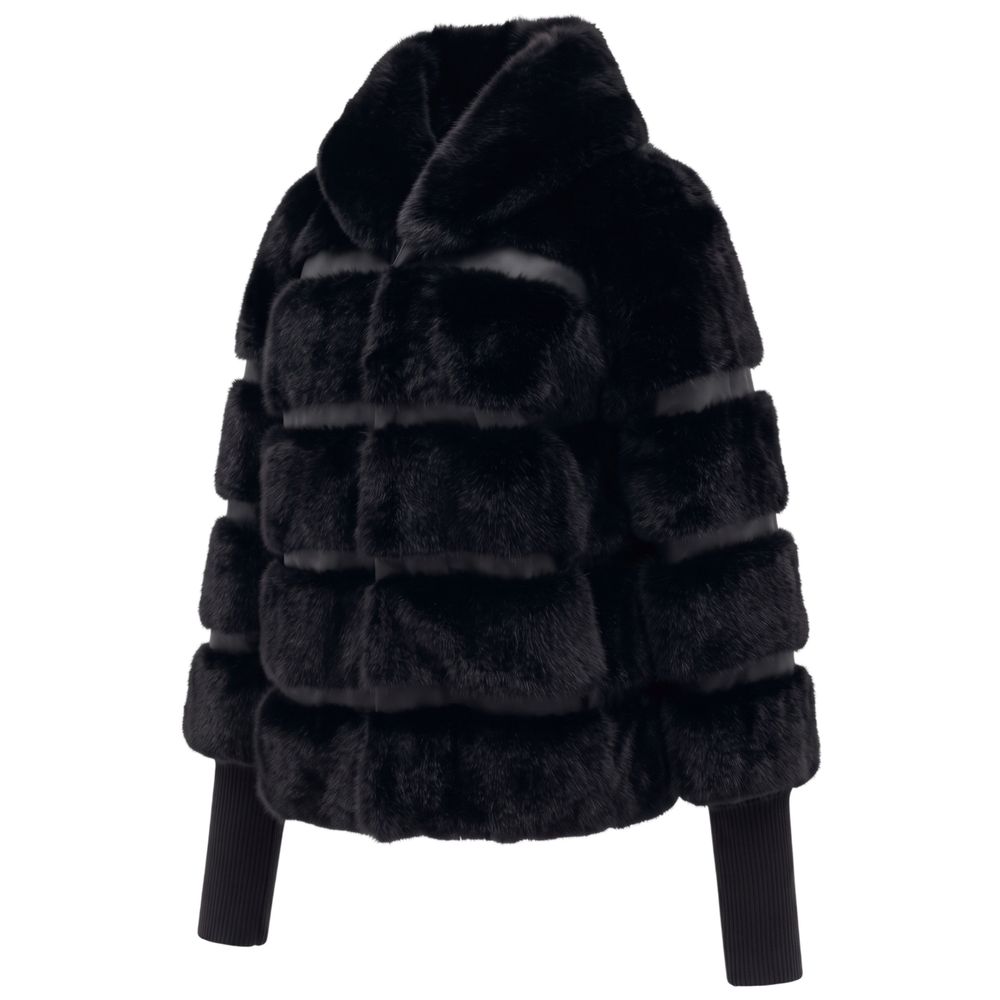 Black Polyester Women Jacket