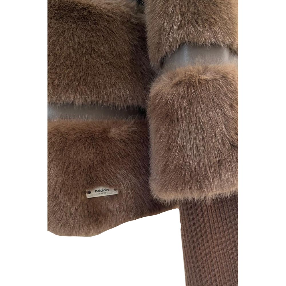 Brown Polyester Women Jacket