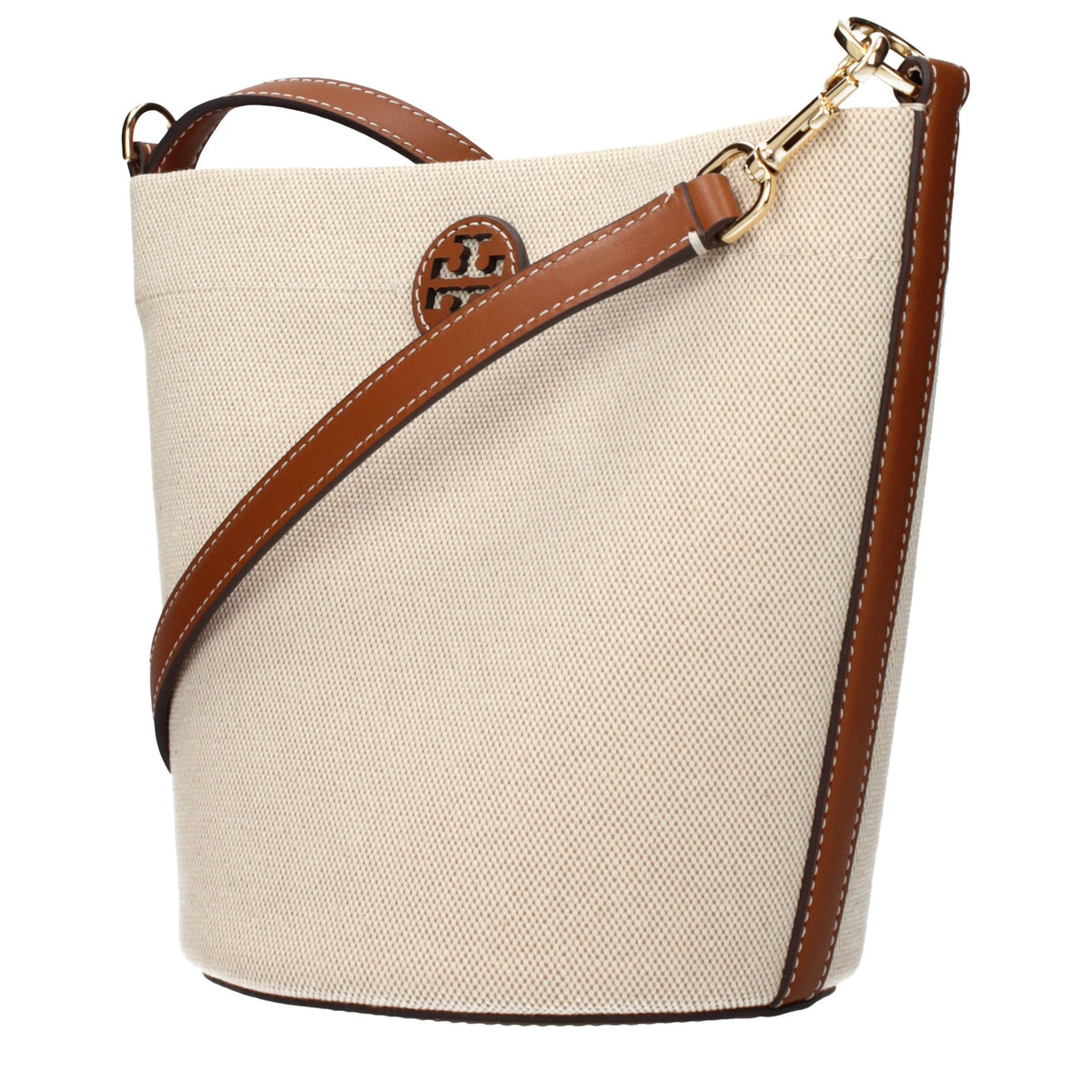 Beige Fabric Crossbody Bag