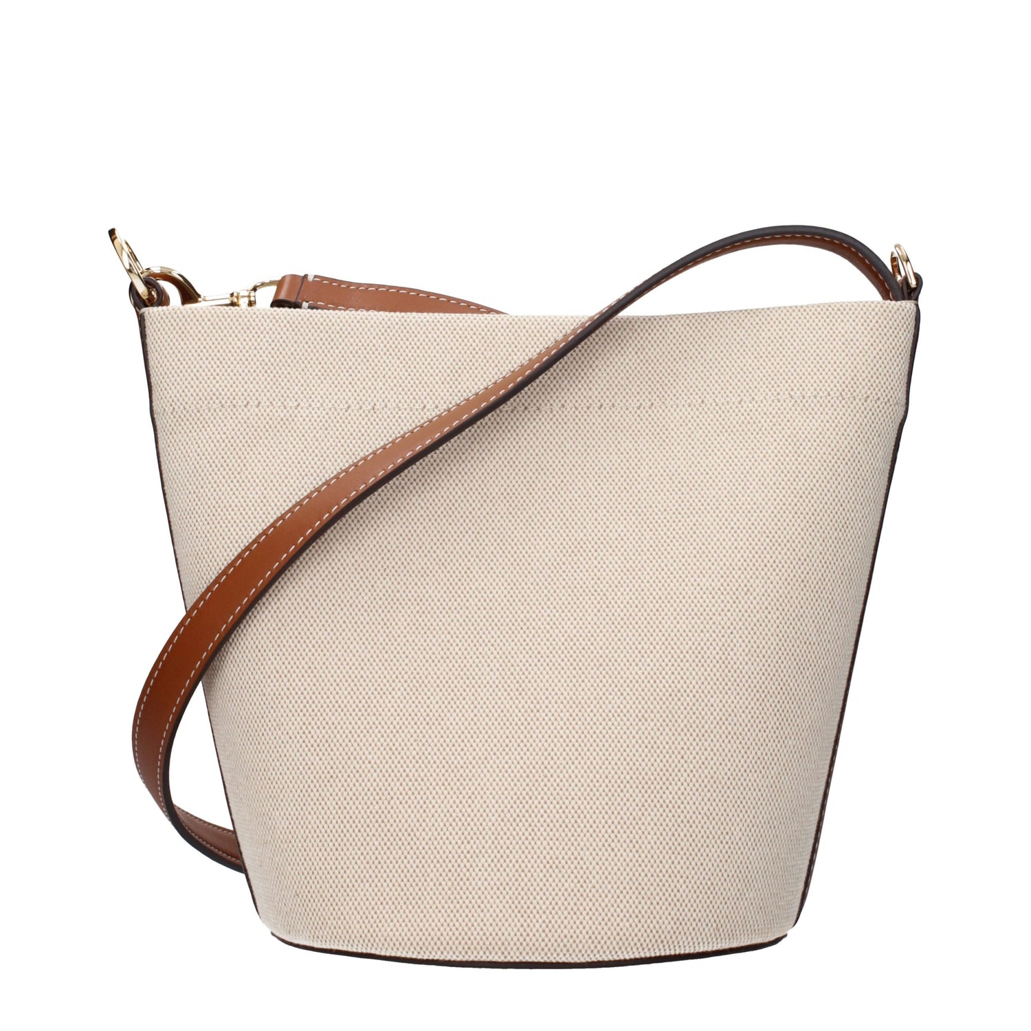 Beige Fabric Crossbody Bag