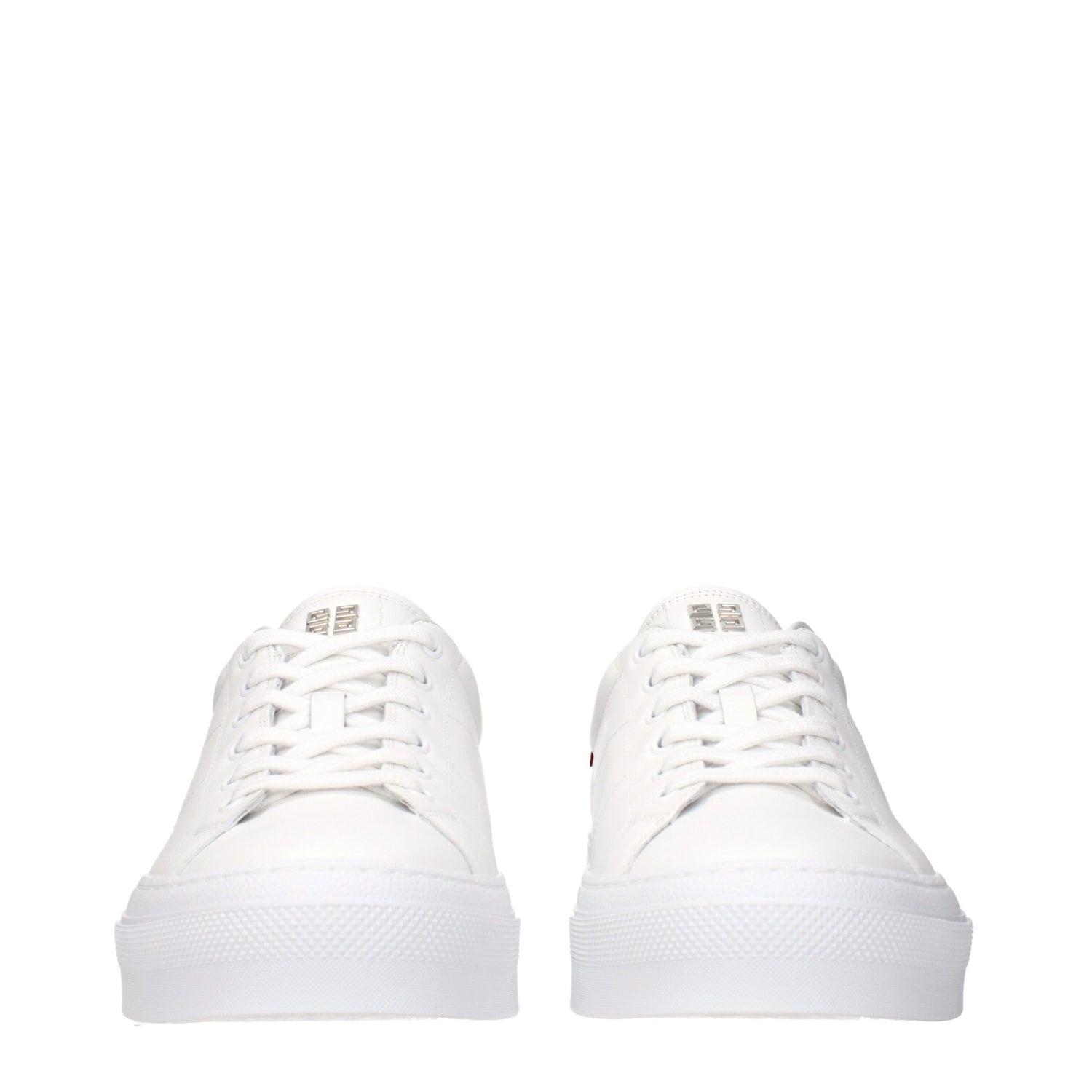 White Leather Low Top Sneakers
