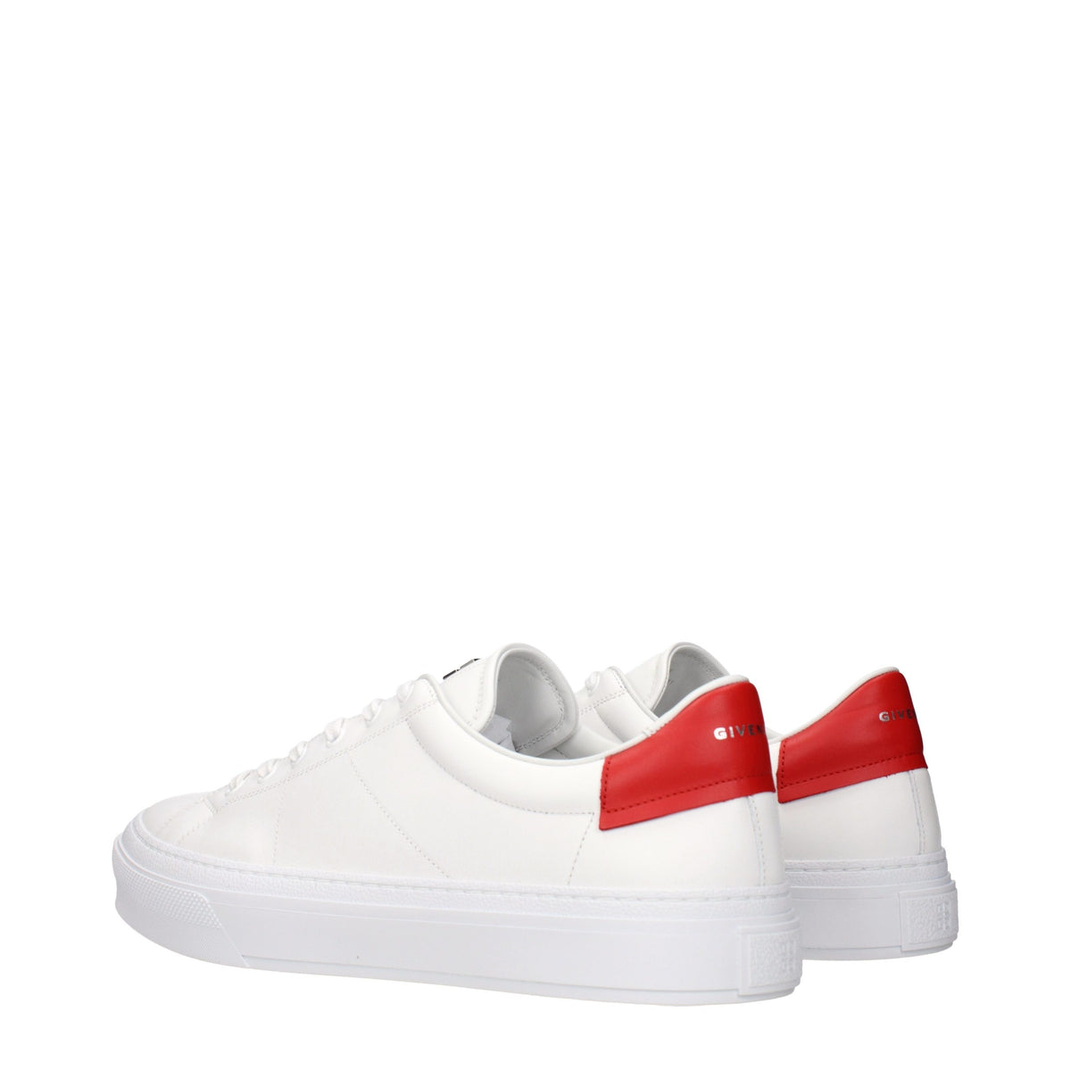 White Leather Low Top Sneakers