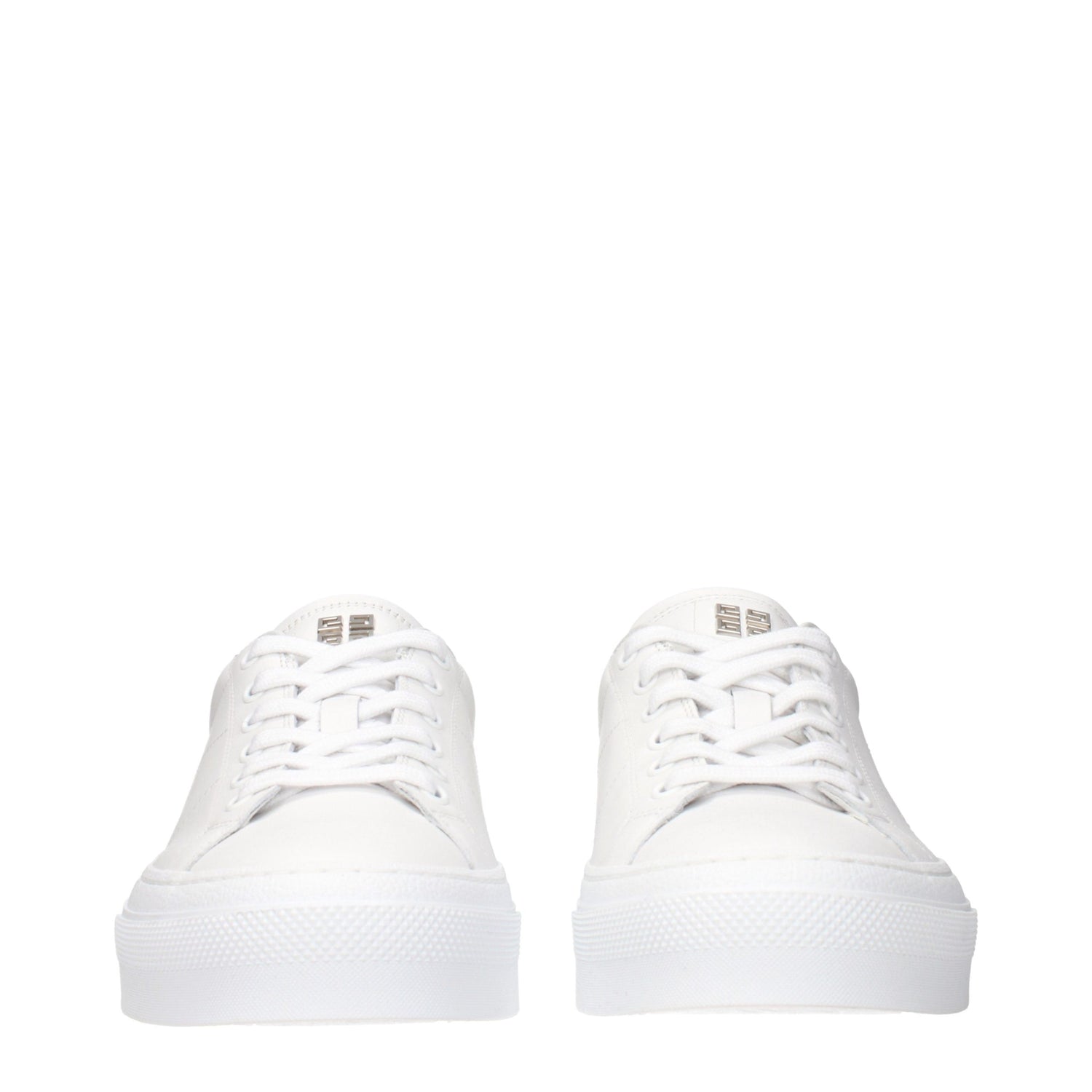 White Leather Low Top Sneakers