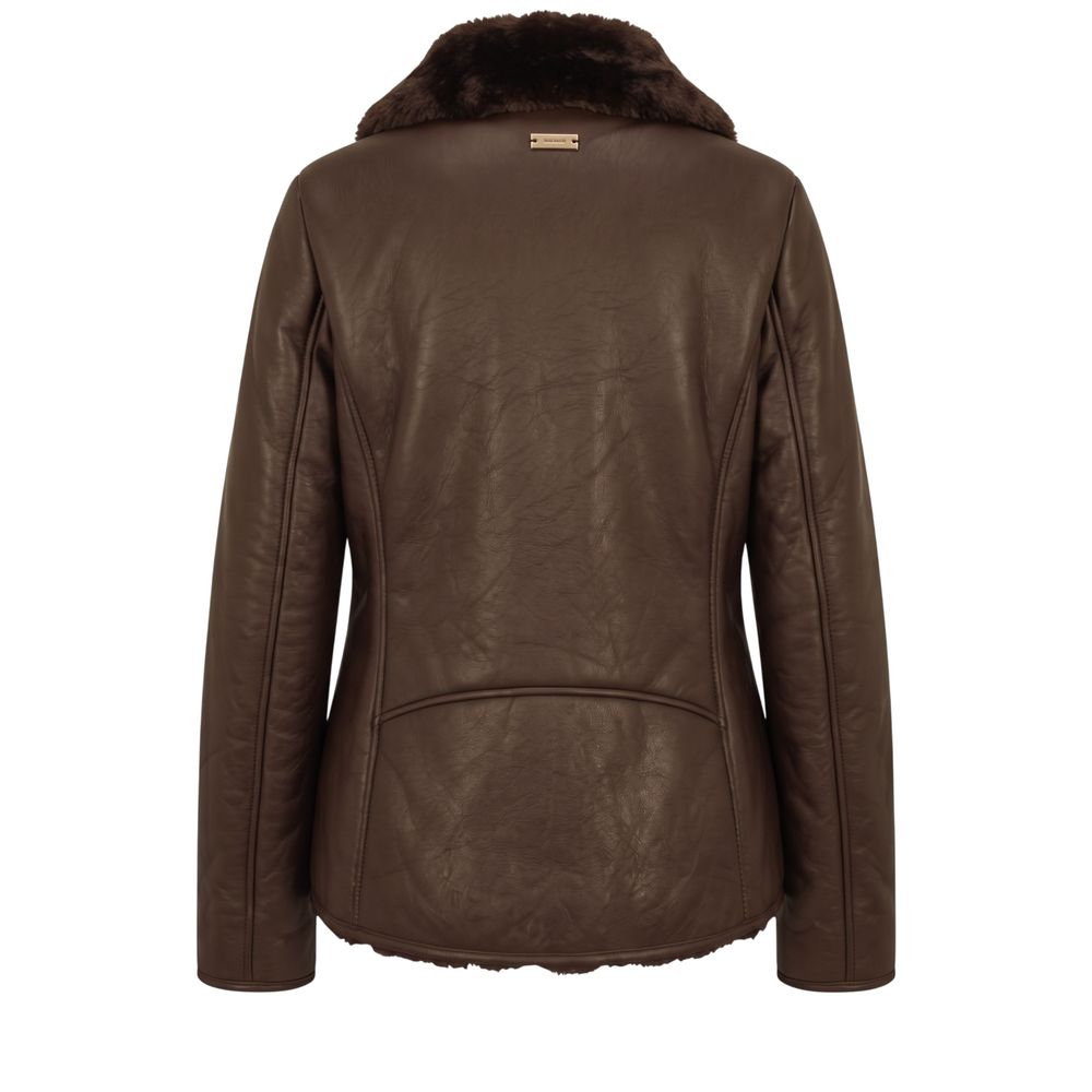 Brown Polyester Women Jacket