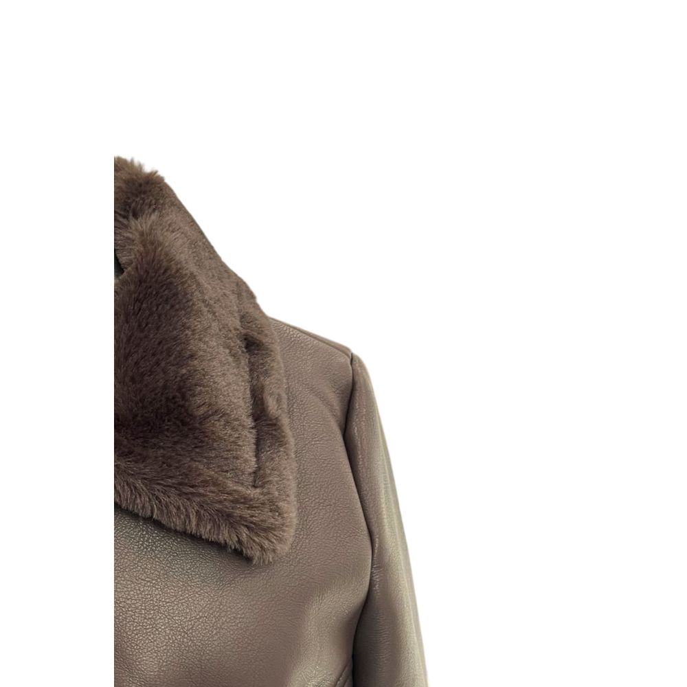 Brown Polyester Women Jacket
