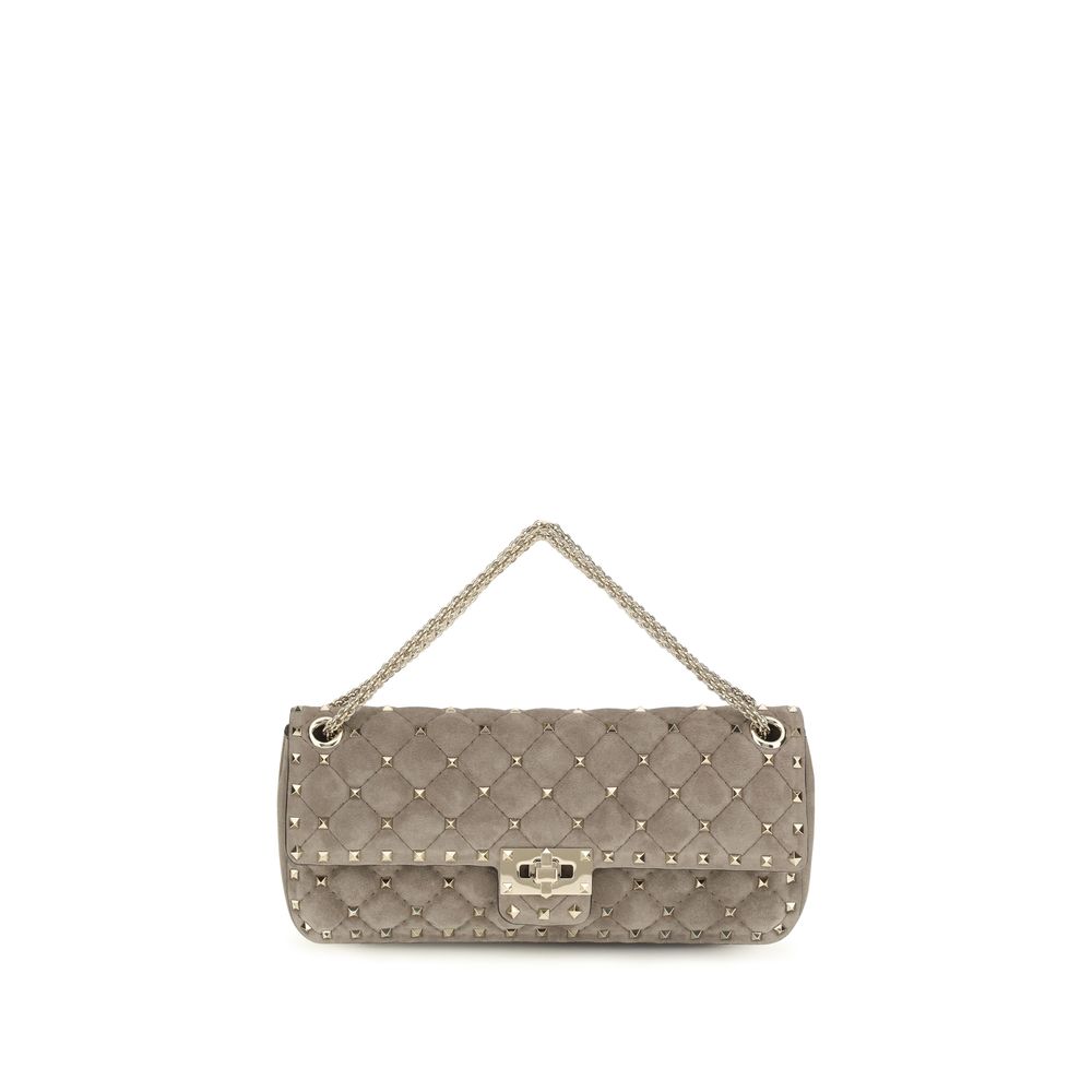 Gray Suede Leather Shoulder Bag