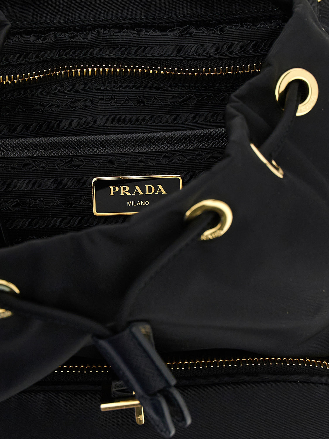 Black Recycled Polyamide Backpack