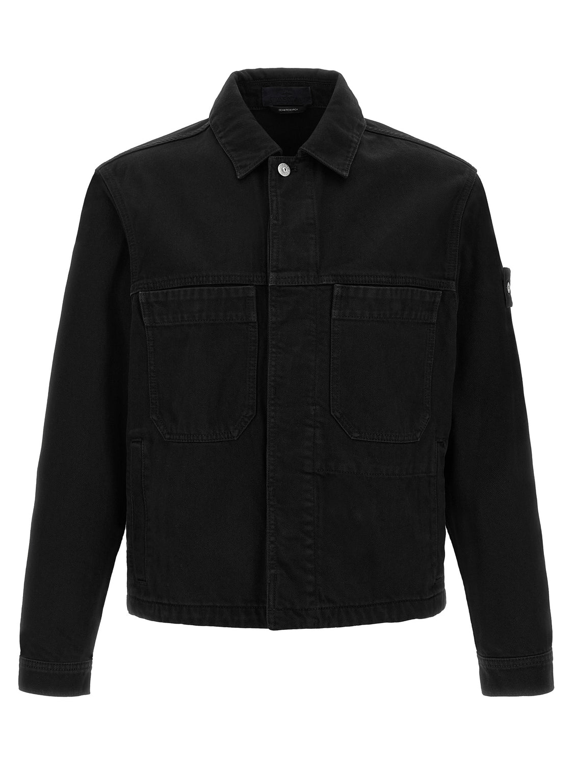 Black Cotton Denim Jacket