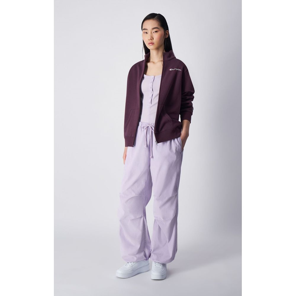 Purple Cotton Casual Pants