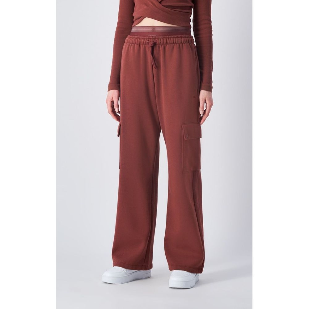Burgundy Cotton Cargo Pants