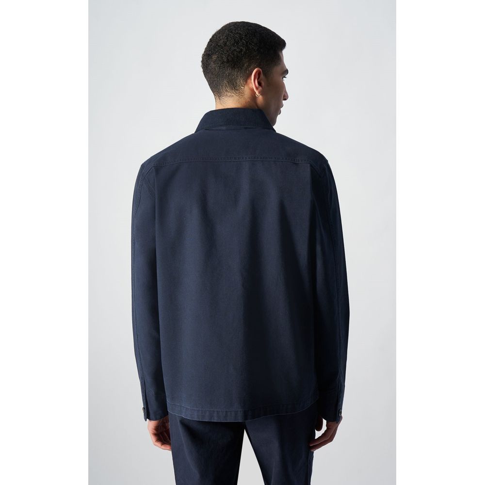Navy Blue Cotton Bomber