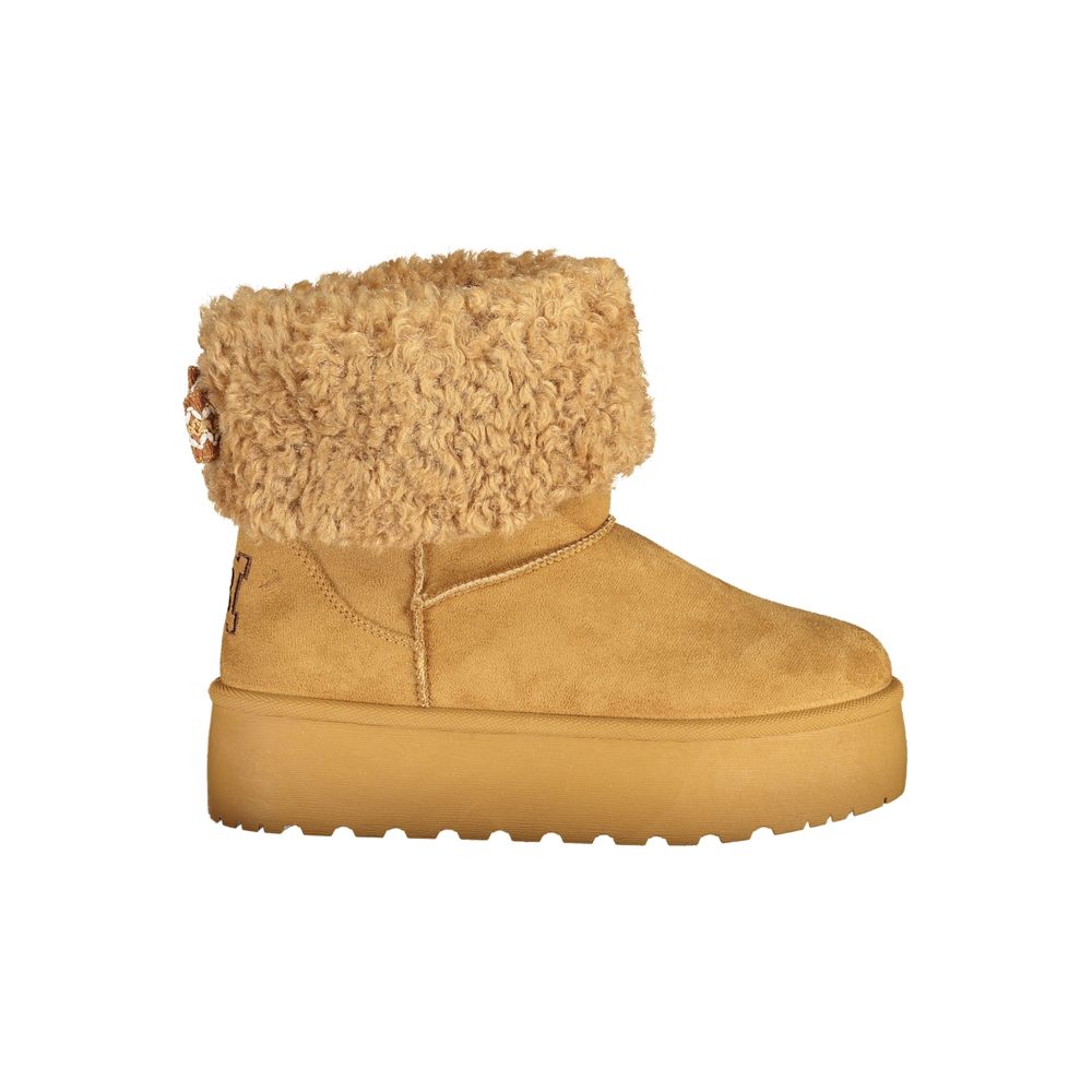 Brown Polyurethane Women's Ankle Boot