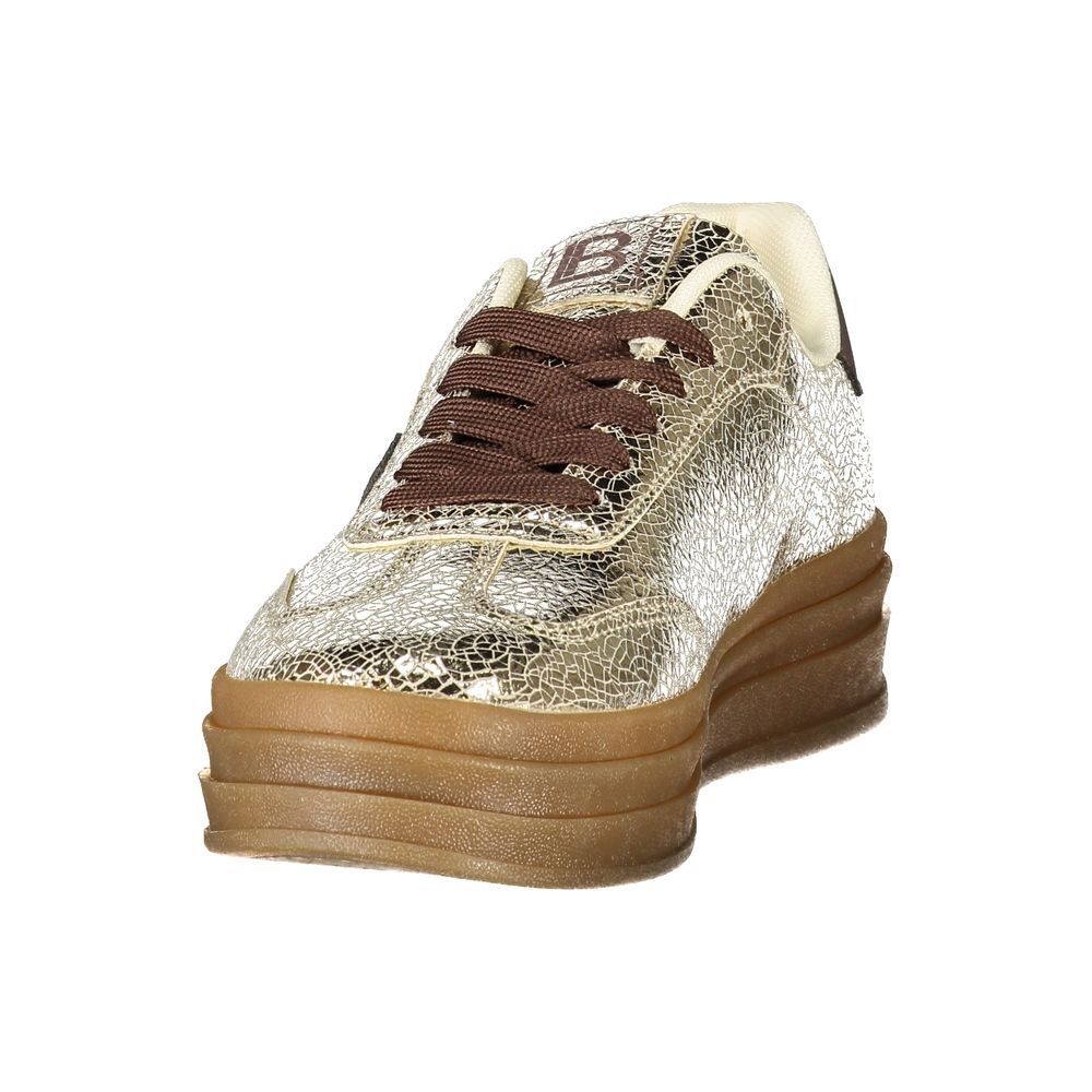 Gold Polyurethane Women's Sneaker