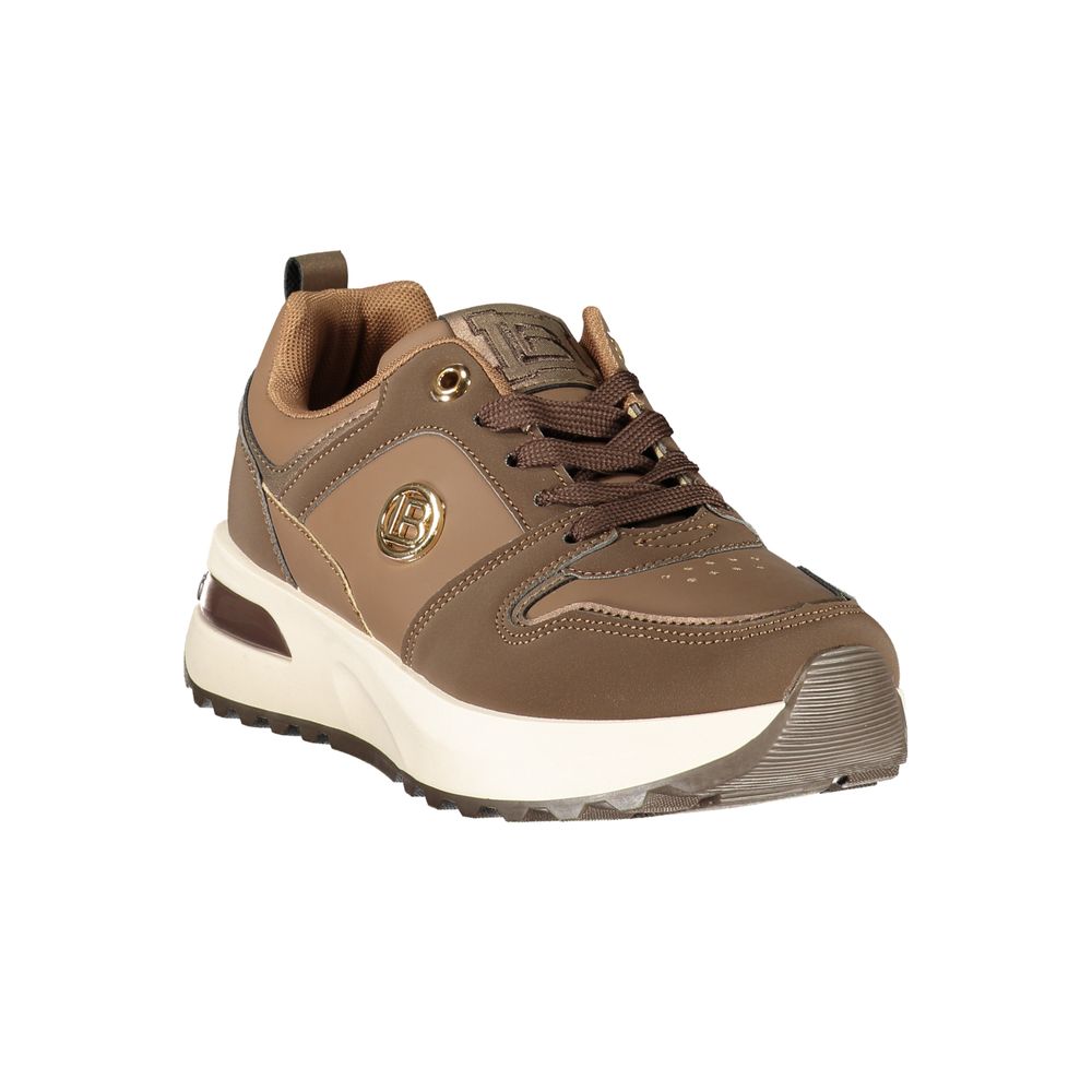 Brown Polyurethane Womens Sneaker