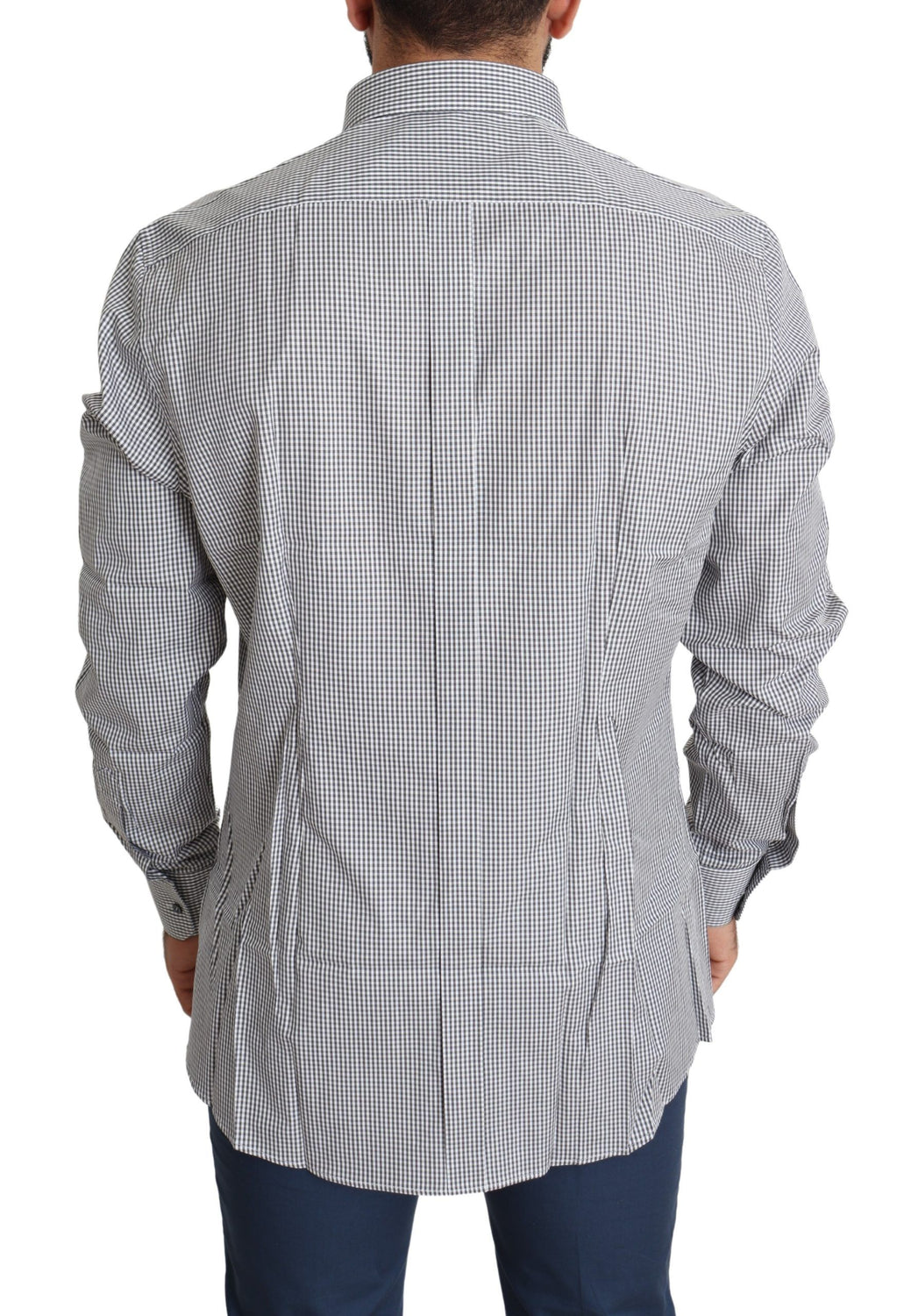 Black White Checkered GOLD Dress Cotton Shirt