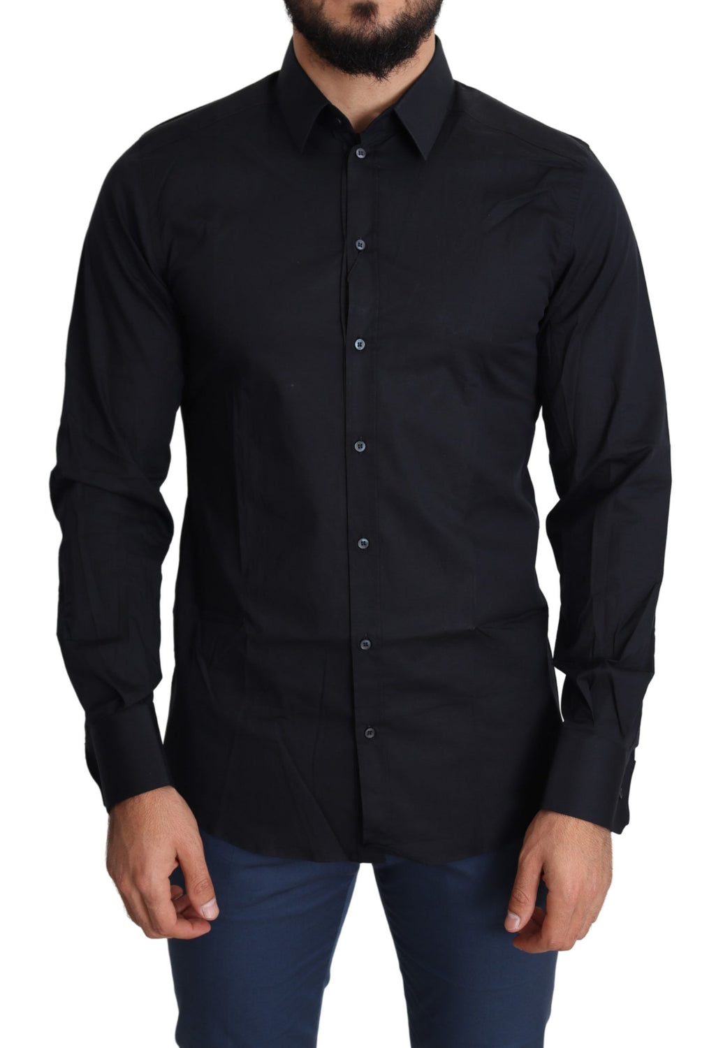 Blue Cotton Formal GOLD Dress Shirt