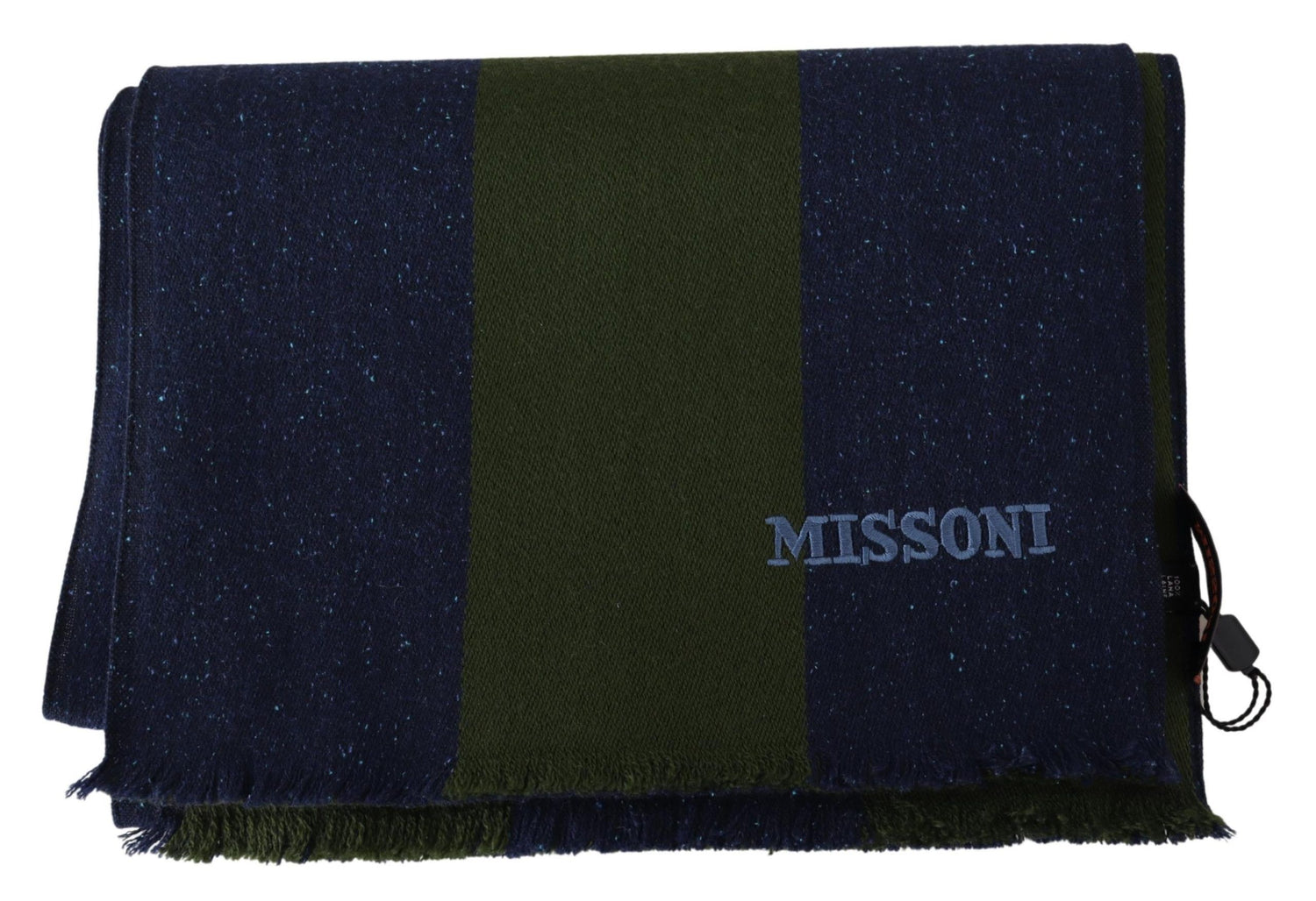 Green Striped Wool Unisex Neck Wrap Shawl Blue