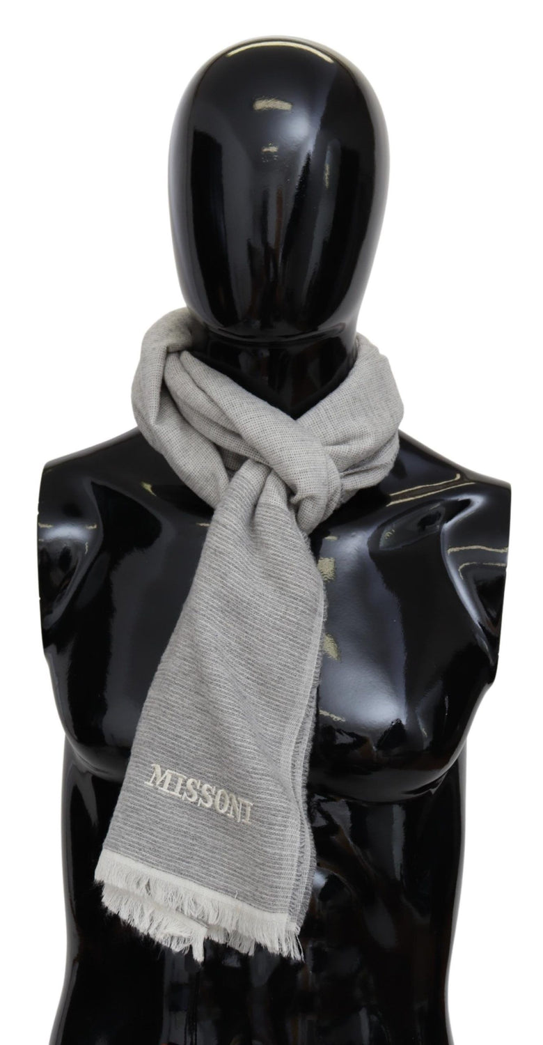 Beige 100% Wool Unisex Neck Wrap Scarf