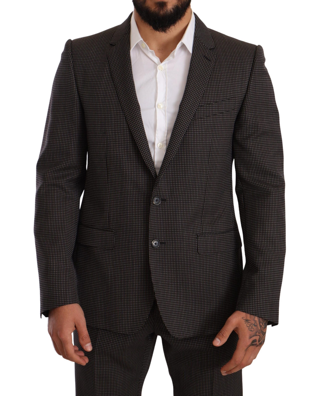 Black Fantasy Pattern Wool MARTINI Suit