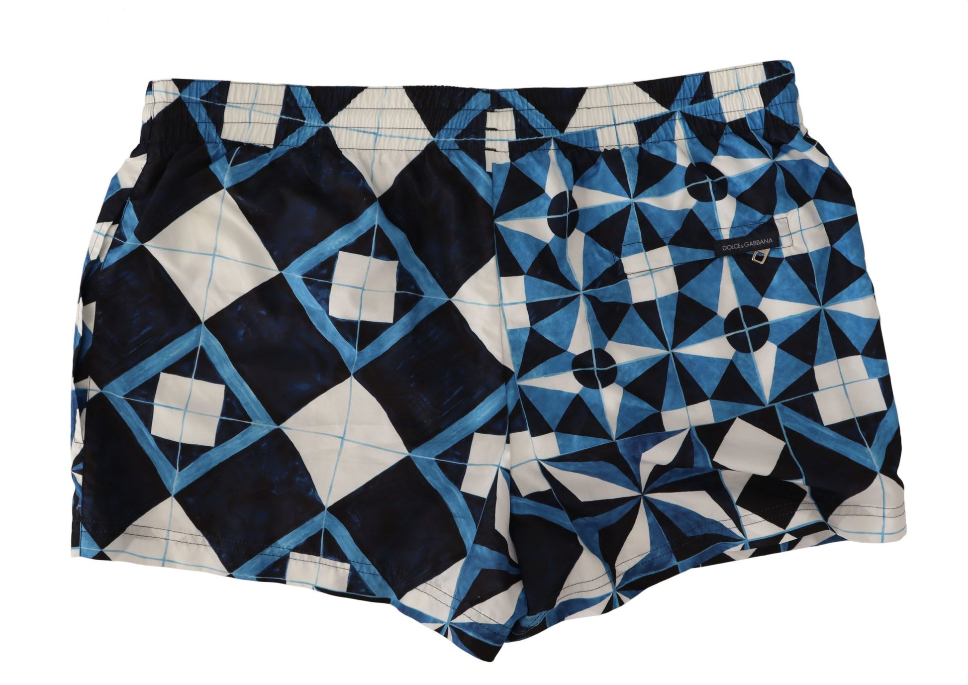 Blue Majolica Print Polyester Swimwear