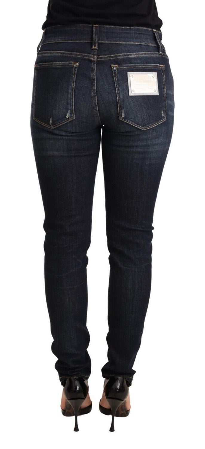 Blue Wash Slim Skinny Denim Cotton Stretch Jeans