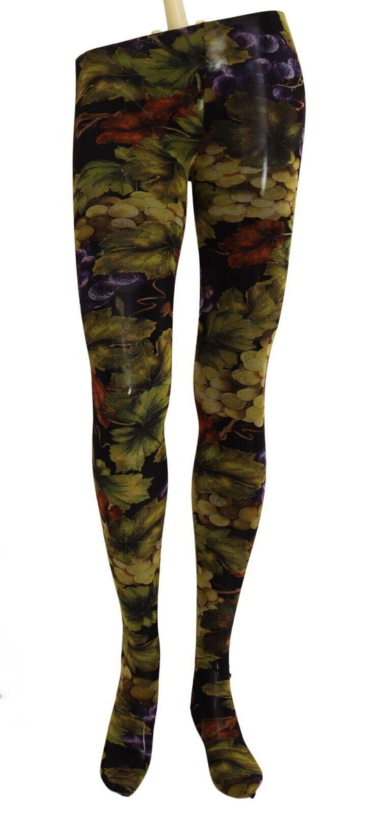 Black Grapes Print Stockings Tights