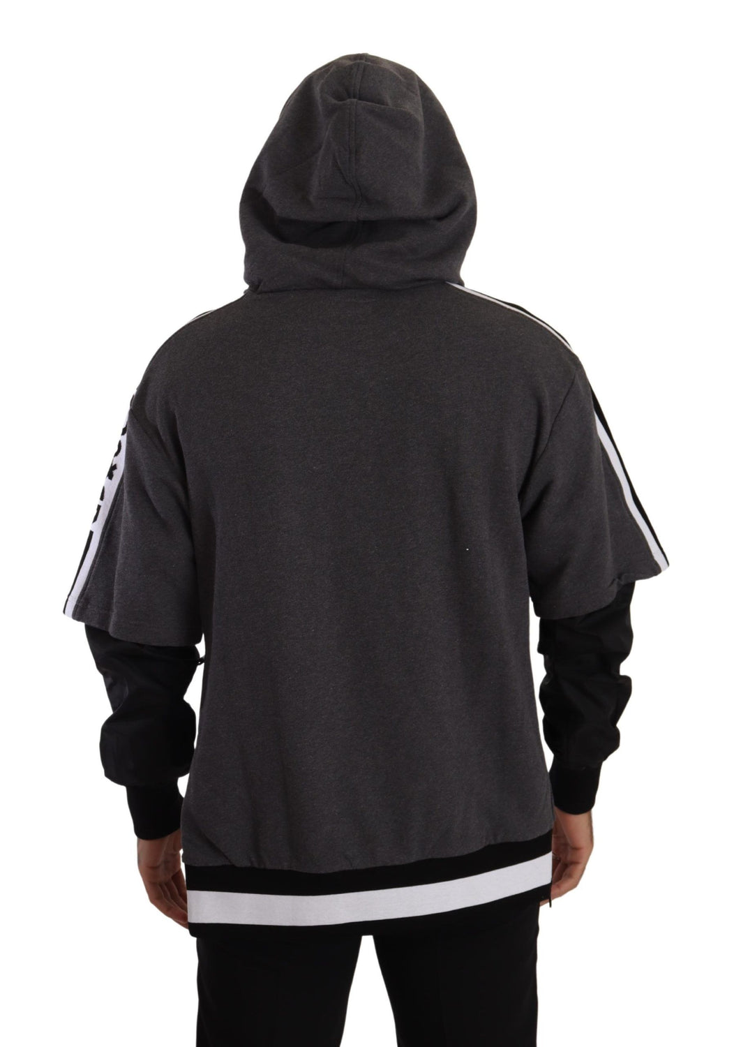 Gray Black Cotton Hooded #DGMILLENNIALS Sweater