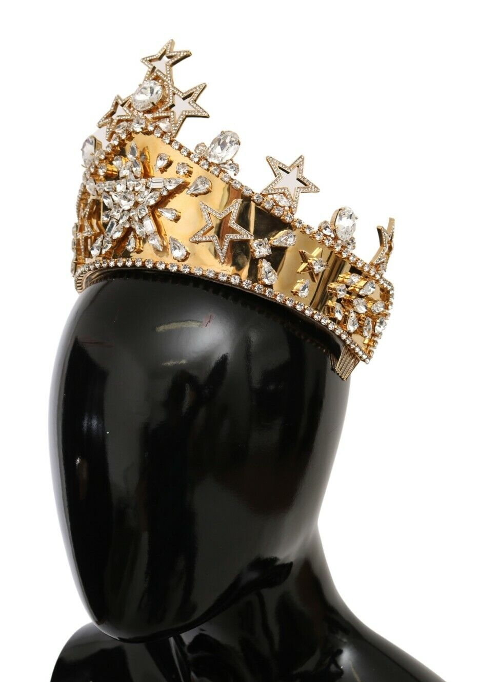 Gold Crystal Star STRASS Crown Logo Diadem Tiara