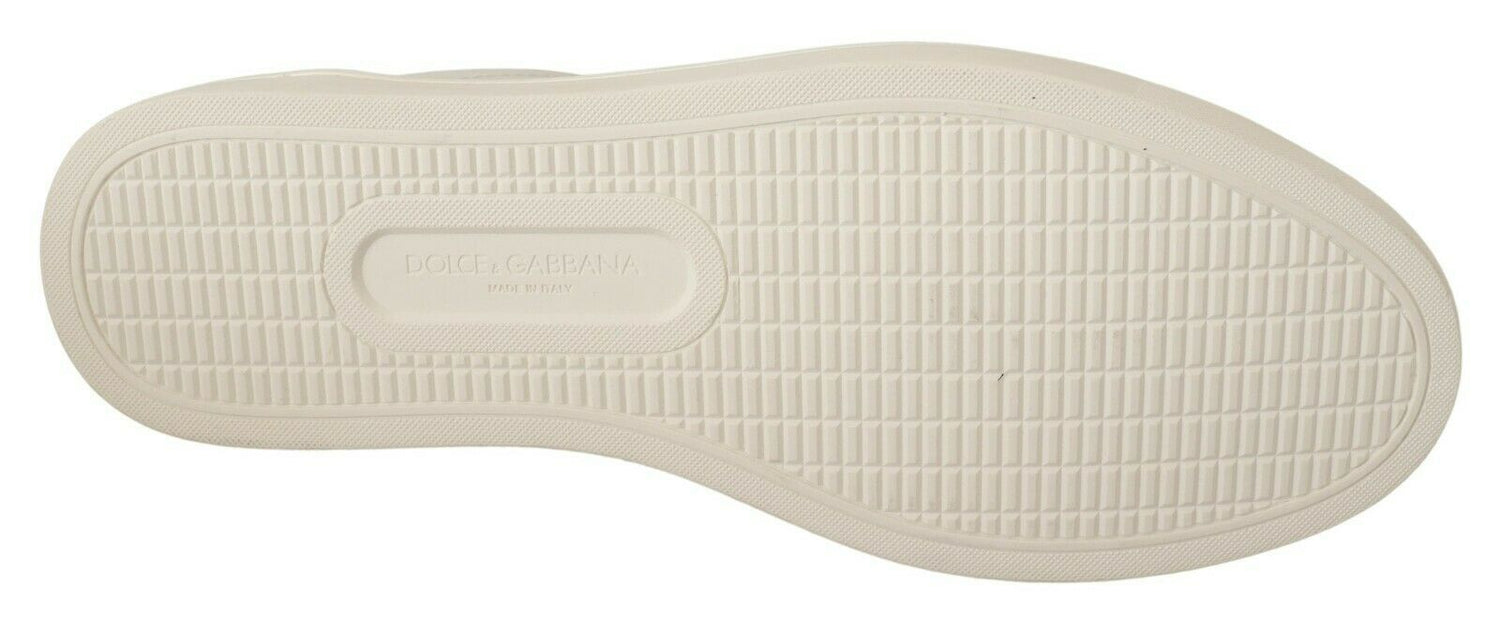 White Bordeaux Leather Low Tops Sneakers