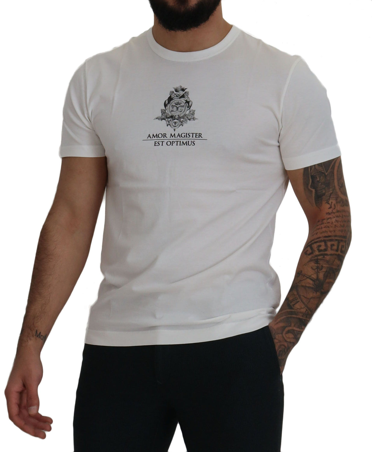 White Logo Cotton Amor Magister T-shirt