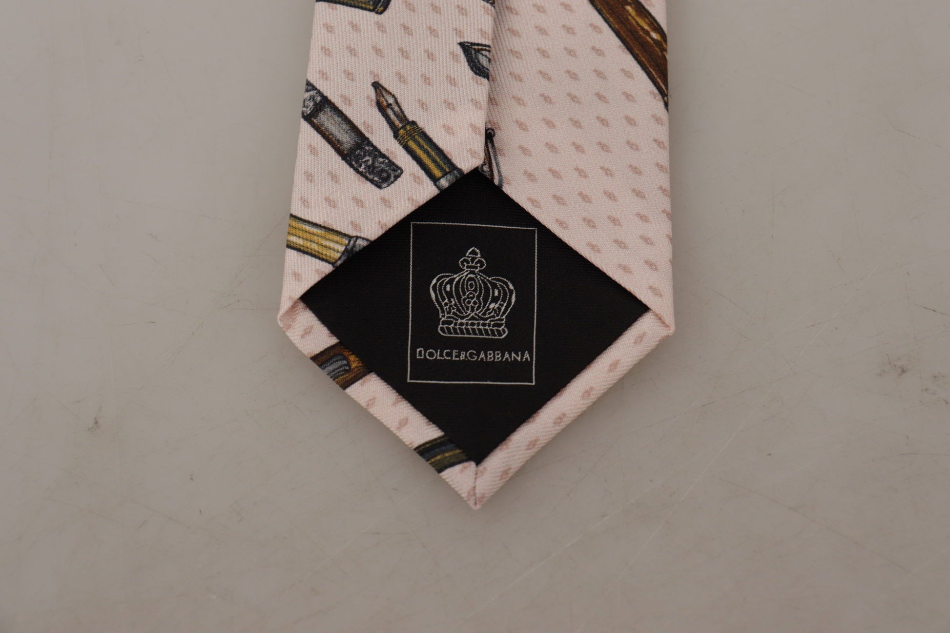 Pink Pen Dots Print 100% Silk Adjustable Neck Accessory Tie