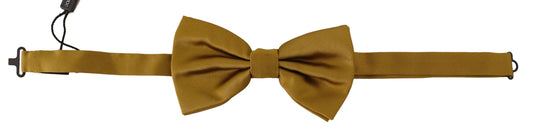 Yellow Mustard 100% Silk Butterfly Papillon Bow Tie