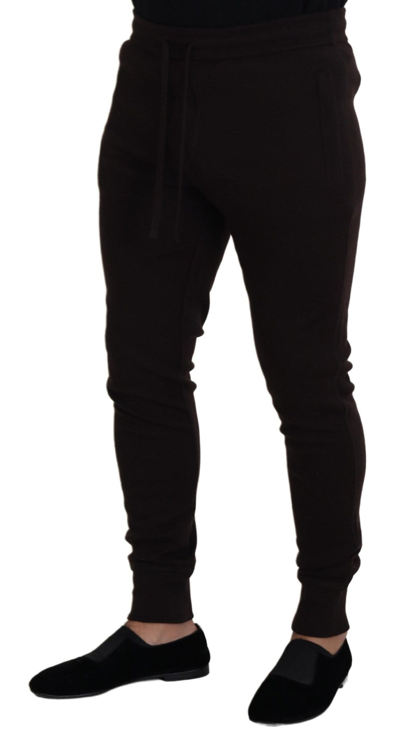 Brown Cashmere Trousers Bottoms Drawstring Pants