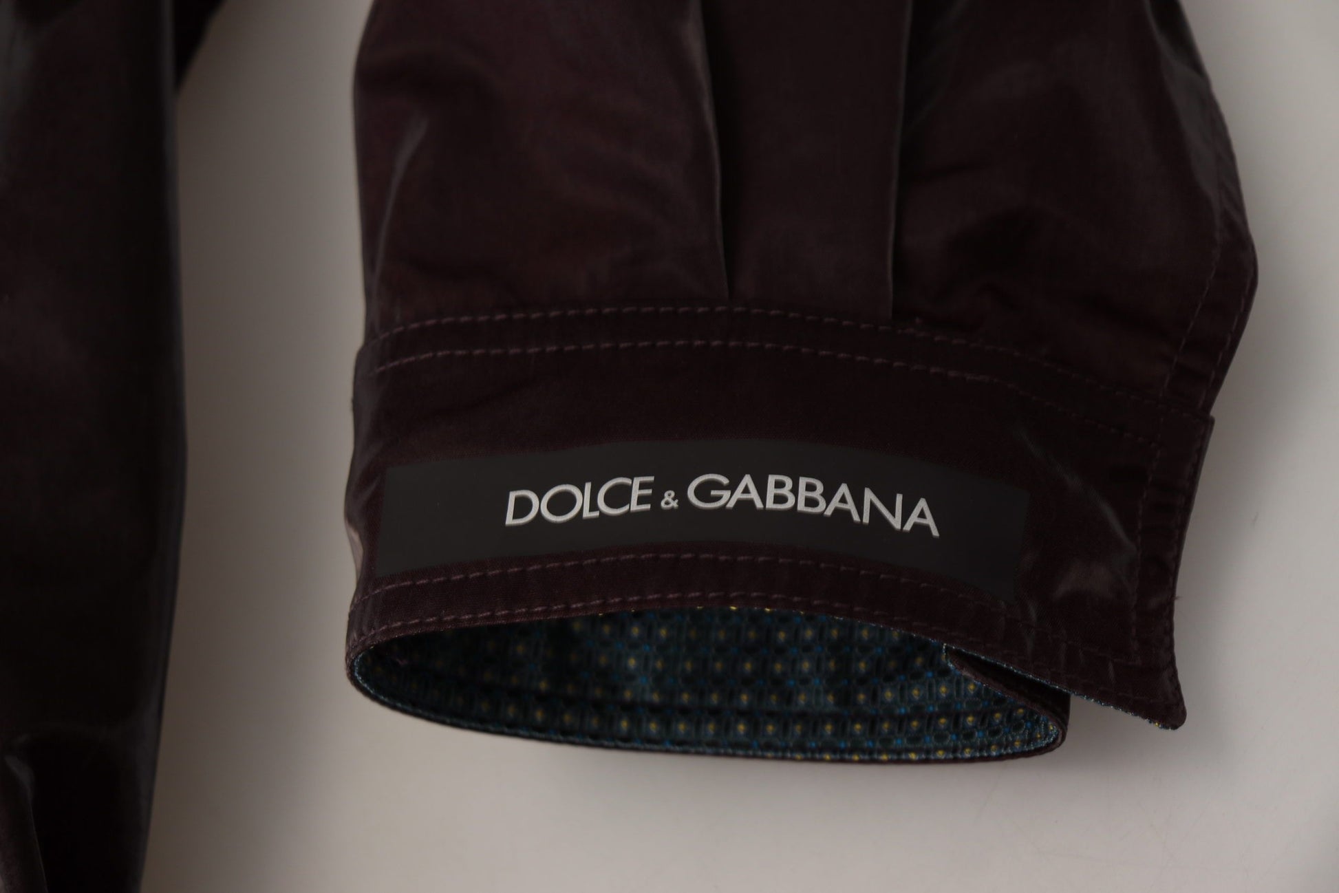 Bordeaux Nylon Collared Men Coat Jacket