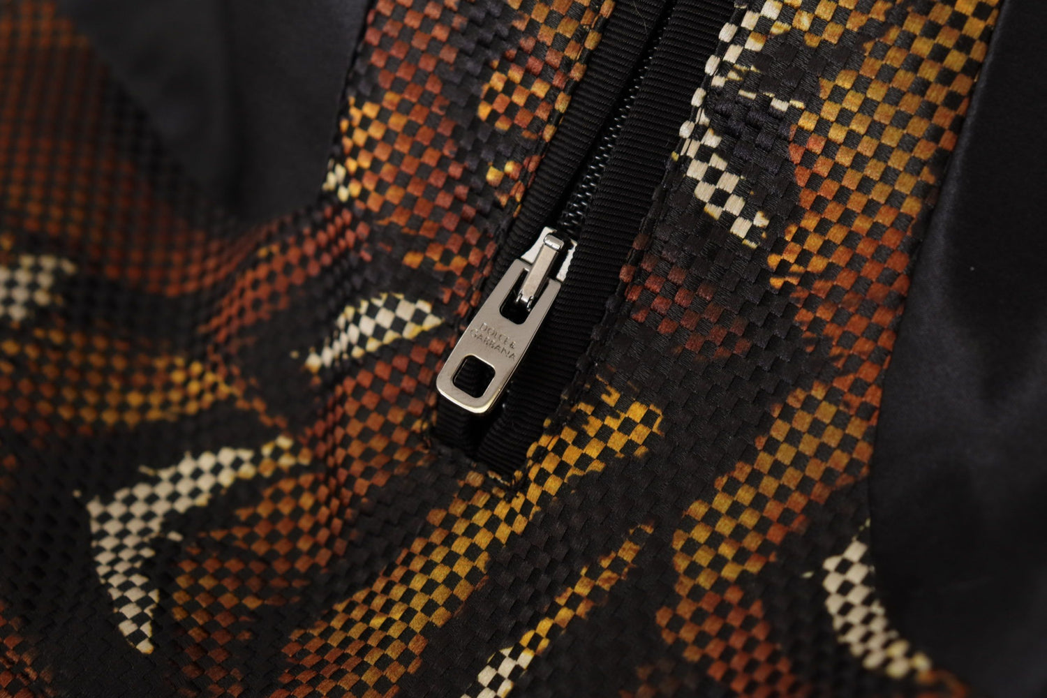 Brown Feather Full Zip Blouson Jacket