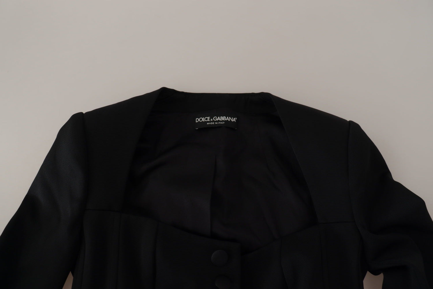 Black Slim Fit Long Sleeves Snap Jacket
