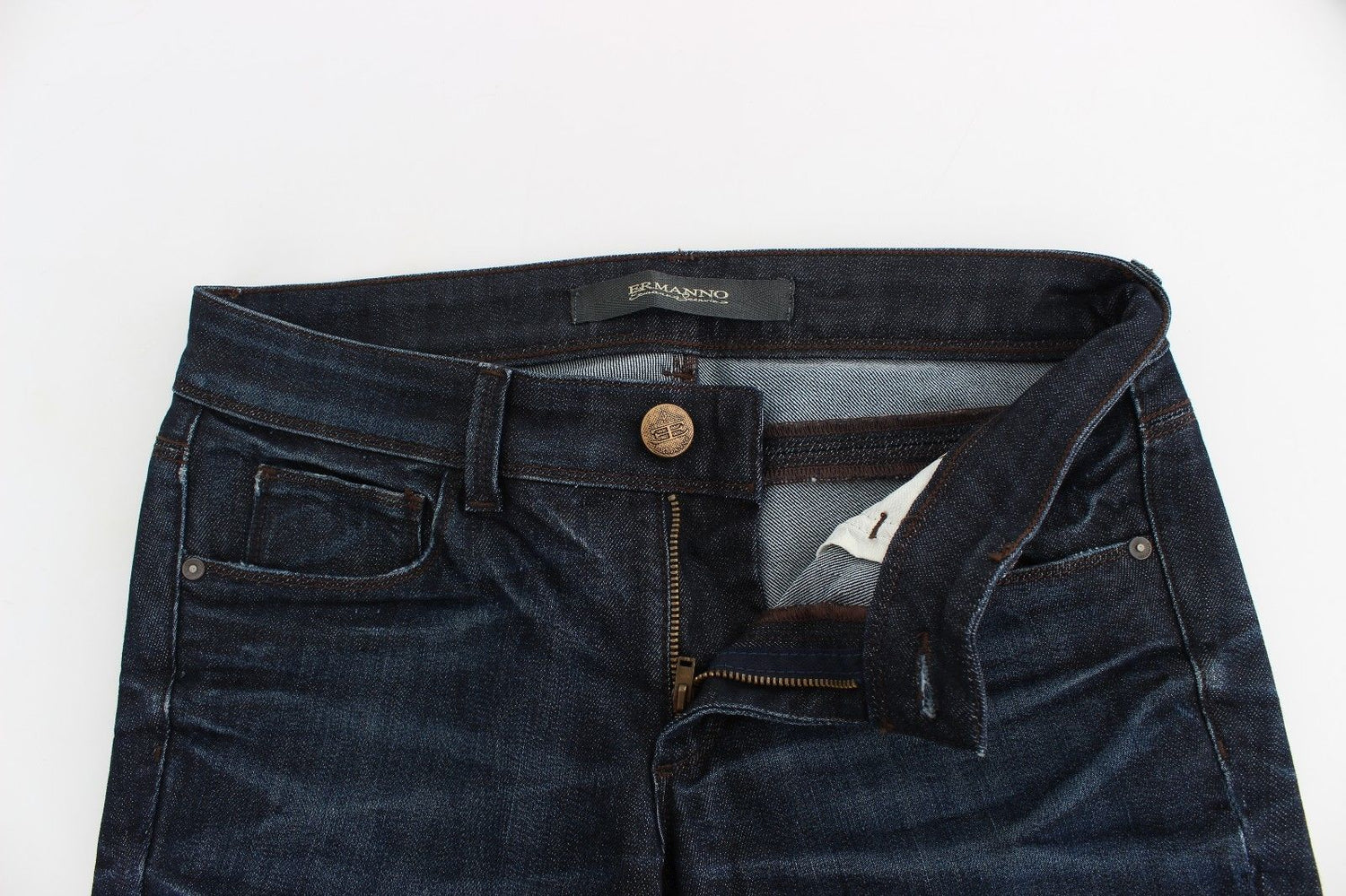 Blue Slim Jeans Denim Pants Skinny Leg Stretch