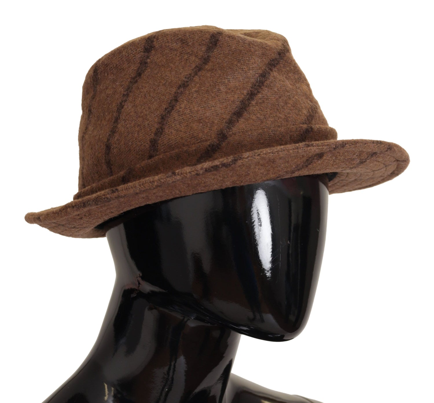 Brown Fedora Striped Print Summer Hat