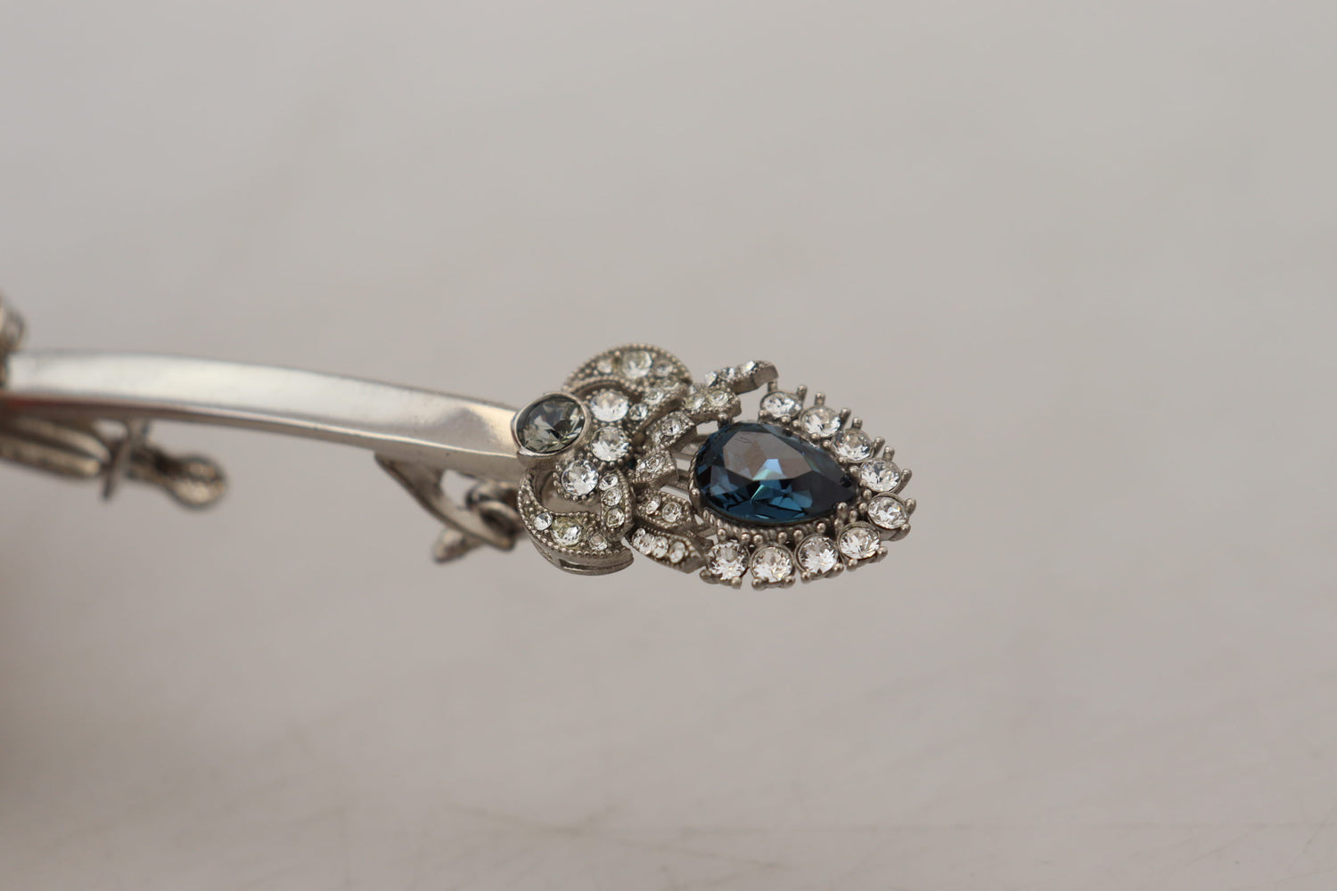 925 Sterling Silver Crystals Pin Collar Brooch