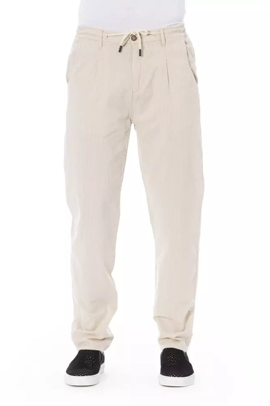 Beige Cotton Men Chino Pant