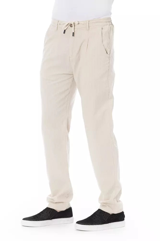Beige Cotton Men Chino Pant