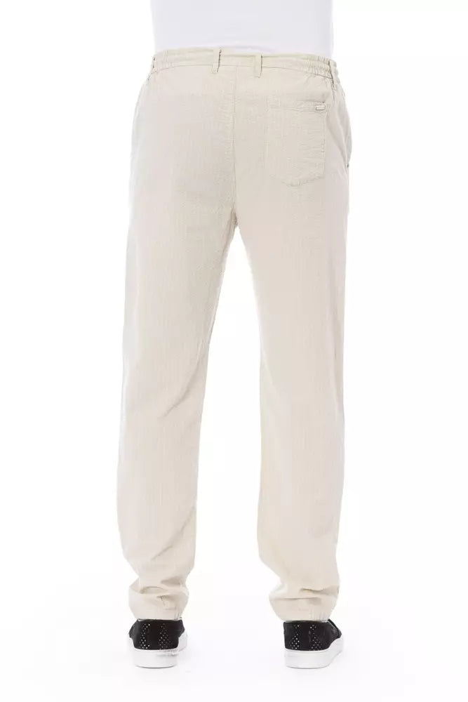 Beige Cotton Men Chino Pant
