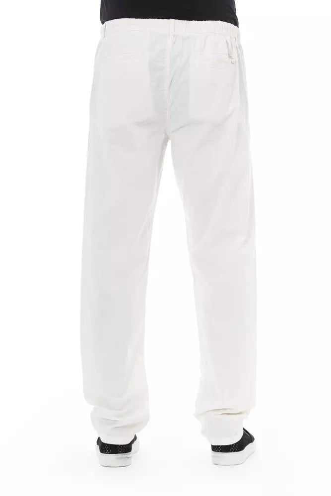 White Cotton Men Chino Pant