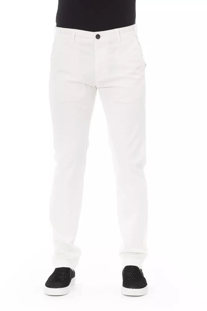 White Cotton Men Chino Pant