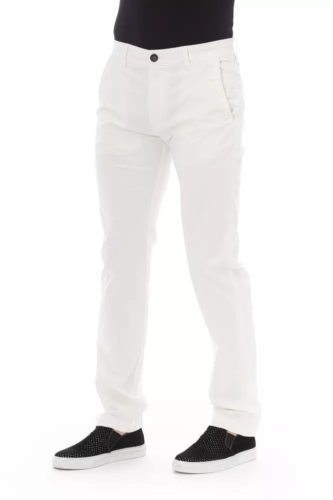 White Cotton Men Chino Pant
