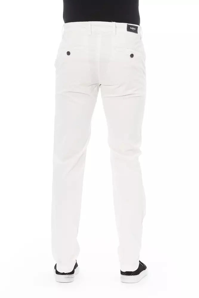 White Cotton Men Chino Pant